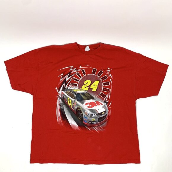 Jeff Gordon 24 Men’s T-Shirt Sz 3XL, Red Double-Sided, Chevy, 3M - Picture 1 of 6